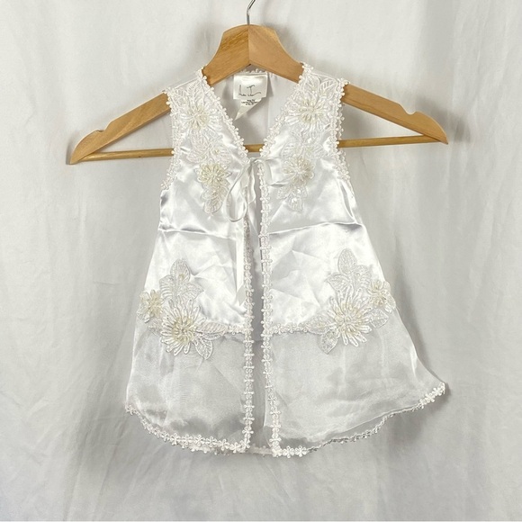 Aiden Jess Baby Girl White Baptism Christening Dress With Jacket And Bonnet - Picture 5 of 16